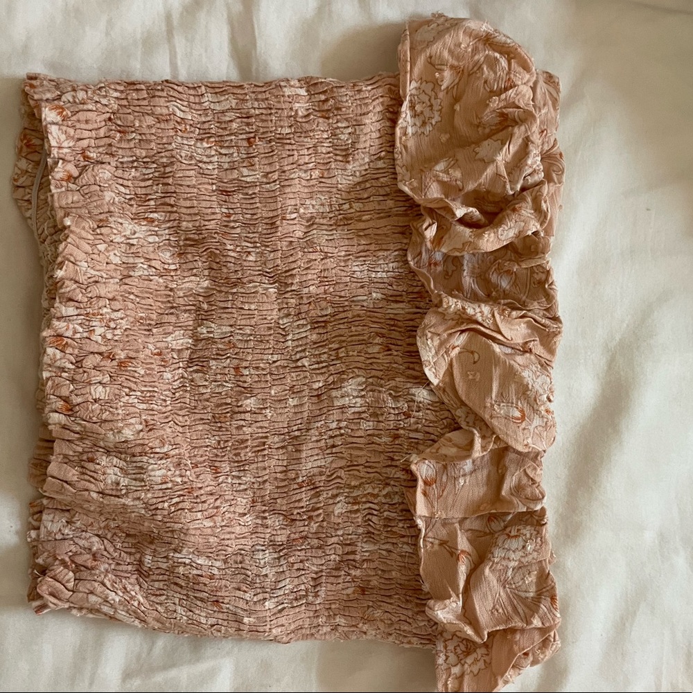 Never worn super cute pink frill tube top
